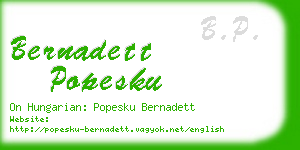 bernadett popesku business card